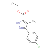 Chemical structure of ethyl 3-(4-chlorophenyl)-4-methyl-1H-pyrazole-5-carboxylate - CSSB00133688136