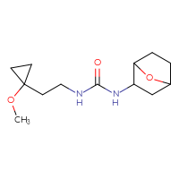 Chemical structure of 3-[2-(1-methoxycyclopropyl)ethyl]-1-{7-oxabicyclo[2.2.1]heptan-2-yl}urea - CSSB14941427229