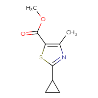 Chemical structure of methyl 2-cyclopropyl-4-methyl-1,3-thiazole-5-carboxylate - CSSB00011739622