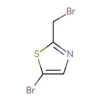 Chemical structure of 5-bromo-2-(bromomethyl)-1,3-thiazole - CSSB00010759131