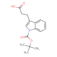 Chemical structure of 3-{1-[(tert-butoxy)carbonyl]-1H-indol-3-yl}propanoic acid - CSSB00010174042