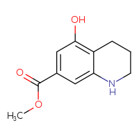 Chemical structure of methyl 5-hydroxy-1,2,3,4-tetrahydroquinoline-7-carboxylate - CSSB00010750547
