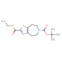 Chemical structure of 6-tert-butyl 2-ethyl 4H,5H,6H,7H,8H-[1,3]thiazolo[4,5-d]azepine-2,6-dicarboxylate - CSSB00010202557