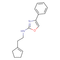 Chemical structure of N-[2-(cyclopent-1-en-1-yl)ethyl]-4-phenyl-1,3-oxazol-2-amine - CSSB21495872123