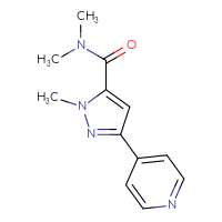 Chemical structure of N,N,1-trimethyl-3-(pyridin-4-yl)-1H-pyrazole-5-carboxamide - CSSB01995200502