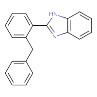 Chemical structure of 2-(2-benzylphenyl)-1H-1,3-benzodiazole - CSSB06581334041