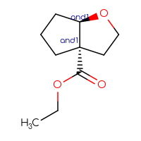 Chemical structure of rac-ethyl (3aR,6aS)-hexahydro-2H-cyclopenta[b]furan-3a-carboxylate - CSSB09894206900