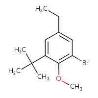 Chemical structure of 1-bromo-3-tert-butyl-5-ethyl-2-methoxybenzene - CSSB20101637481