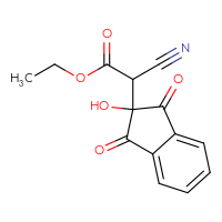 Chemical structure of ethyl 2-cyano-2-(2-hydroxy-1,3-dioxo-2,3-dihydro-1H-inden-2-yl)acetate - CSSB00025736625