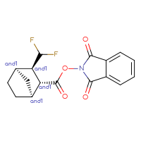 Chemical structure of rac-1,3-dioxo-2,3-dihydro-1H-isoindol-2-yl (1R,2S,3S,4S)-3-(difluoromethyl)bicyclo[2.2.1]heptane-2-carboxylate - CSSB20620685253