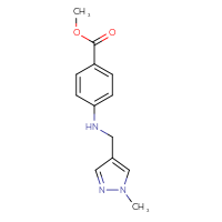 Chemical structure of methyl 4-{[(1-methyl-1H-pyrazol-4-yl)methyl]amino}benzoate - CSSB00000503823