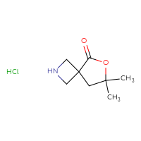 Chemical structure of 7,7-dimethyl-6-oxa-2-azaspiro[3.4]octan-5-one hydrochloride - CSSB20271238004