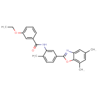 Chemical structure of N-[5-(5,7-dimethyl-1,3-benzoxazol-2-yl)-2-methylphenyl]-3-ethoxybenzamide - CSSB00160262064