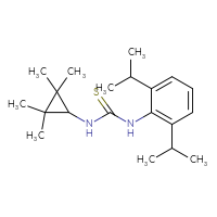 Chemical structure of 1-[2,6-bis(propan-2-yl)phenyl]-3-(2,2,3,3-tetramethylcyclopropyl)thiourea - CSSB21432501265