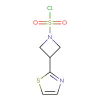 Chemical structure of 3-(1,3-thiazol-2-yl)azetidine-1-sulfonyl chloride - CSSB15005366794