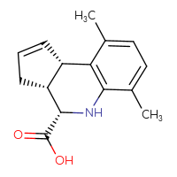 Chemical structure of (3aR,4S,9bS)-6,9-dimethyl-3H,3aH,4H,5H,9bH-cyclopenta[c]quinoline-4-carboxylic acid - CSSB00138414090