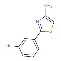 Chemical structure of 2-(3-bromophenyl)-4-methyl-1,3-thiazole - CSSB00000169261