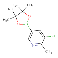 Chemical structure of 3-chloro-2-methyl-5-(4,4,5,5-tetramethyl-1,3,2-dioxaborolan-2-yl)pyridine - CSSB00010082253
