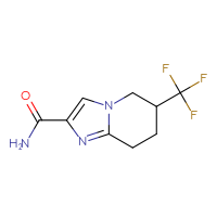 Chemical structure of 6-(trifluoromethyl)-5H,6H,7H,8H-imidazo[1,2-a]pyridine-2-carboxamide - CSSB15027605643