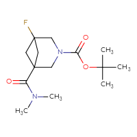 Chemical structure of tert-butyl 1-(dimethylcarbamoyl)-5-fluoro-3-azabicyclo[3.1.1]heptane-3-carboxylate - CSSB01432921256