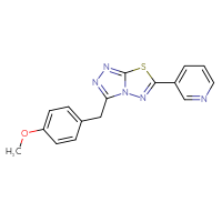 Chemical structure of 3-{3-[(4-methoxyphenyl)methyl]-[1,2,4]triazolo[3,4-b][1,3,4]thiadiazol-6-yl}pyridine - CSSB00121726520
