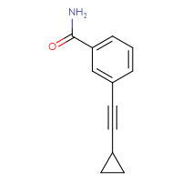 Chemical structure of 3-(2-cyclopropylethynyl)benzamide - CSSB02270737281