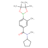 Chemical structure of N-cyclopentyl-N,3-dimethyl-4-(4,4,5,5-tetramethyl-1,3,2-dioxaborolan-2-yl)benzamide - CSSB02533259396