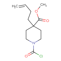 Chemical structure of methyl 4-(but-3-en-1-yl)-1-(carbonochloridoyl)piperidine-4-carboxylate - CSSB21224772263