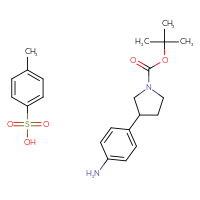 Chemical structure of 4-methylbenzene-1-sulfonic acid; tert-butyl 3-(4-aminophenyl)pyrrolidine-1-carboxylate - CSSB02125606811