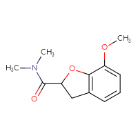 Chemical structure of 7-methoxy-N,N-dimethyl-2,3-dihydro-1-benzofuran-2-carboxamide - CSSB02283616448