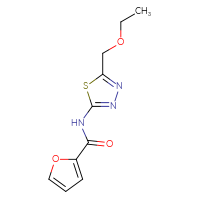 Chemical structure of N-[5-(ethoxymethyl)-1,3,4-thiadiazol-2-yl]furan-2-carboxamide - CSSB00132526629