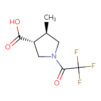 Chemical structure of (3R,4R)-4-methyl-1-(2,2,2-trifluoroacetyl)pyrrolidine-3-carboxylic acid - CSSB00102465410