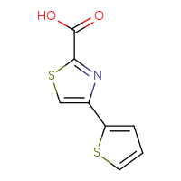 Chemical structure of 4-(thiophen-2-yl)-1,3-thiazole-2-carboxylic acid - CSSB00012352337