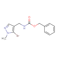 Chemical structure of benzyl N-[(5-bromo-1-methyl-1H-pyrazol-4-yl)methyl]carbamate - CSSB00153410984