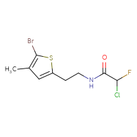Chemical structure of N-[2-(5-bromo-4-methylthiophen-2-yl)ethyl]-2-chloro-2-fluoroacetamide - CSSB21332120670