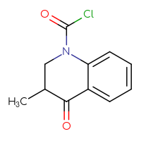Chemical structure of 3-methyl-4-oxo-1,2,3,4-tetrahydroquinoline-1-carbonyl chloride - CSSB14959847905