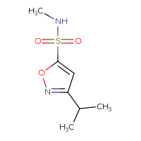 Chemical structure of N-methyl-3-(propan-2-yl)-1,2-oxazole-5-sulfonamide - CSSB06378225790