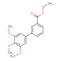 Chemical structure of ethyl 3',4',5'-trimethoxy-[1,1'-biphenyl]-3-carboxylate - CSSB03429670715