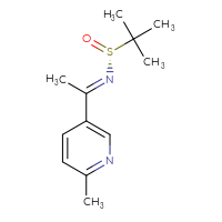 Chemical structure of (R)-2-methyl-N-[(1E)-1-(6-methylpyridin-3-yl)ethylidene]propane-2-sulfinamide - CSSB21414454729