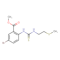 Chemical structure of methyl 5-bromo-2-({[2-(methylsulfanyl)ethyl]carbamothioyl}amino)benzoate - CSSB21432503242