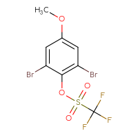 Chemical structure of 2,6-dibromo-4-methoxyphenyl trifluoromethanesulfonate - CSSB19258507441