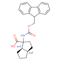 Chemical structure of rac-(3aR,6aR)-1-({[(9H-fluoren-9-yl)methoxy]carbonyl}amino)-octahydropentalene-1-carboxylic acid - CSSB20620683789