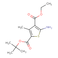 Chemical structure of 2-tert-butyl 4-ethyl 5-amino-3-methylthiophene-2,4-dicarboxylate - CSSB00000735503
