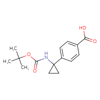 Chemical structure of 4-(1-{[(tert-butoxy)carbonyl]amino}cyclopropyl)benzoic acid - CSSB00010414637