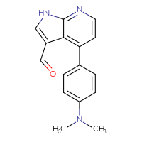Chemical structure of 4-[4-(dimethylamino)phenyl]-1H-pyrrolo[2,3-b]pyridine-3-carbaldehyde - CSSB06592356491