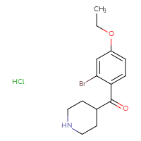 Chemical structure of 4-(2-bromo-4-ethoxybenzoyl)piperidine hydrochloride - CSSB00000729994