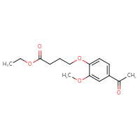 Chemical structure of ethyl 4-(4-acetyl-2-methoxyphenoxy)butanoate - CSSB00020660643