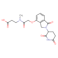 Chemical structure of 3-(2-{[2-(2,6-dioxopiperidin-3-yl)-1-oxo-2,3-dihydro-1H-isoindol-4-yl]oxy}-N-methylacetamido)propanoic acid - CSSB03546308247