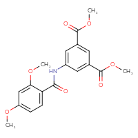 Chemical structure of 1,3-dimethyl 5-(2,4-dimethoxybenzamido)benzene-1,3-dicarboxylate - CSSB00026391626