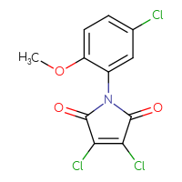Chemical structure of 3,4-dichloro-1-(5-chloro-2-methoxyphenyl)-2,5-dihydro-1H-pyrrole-2,5-dione - CSSB00121596958